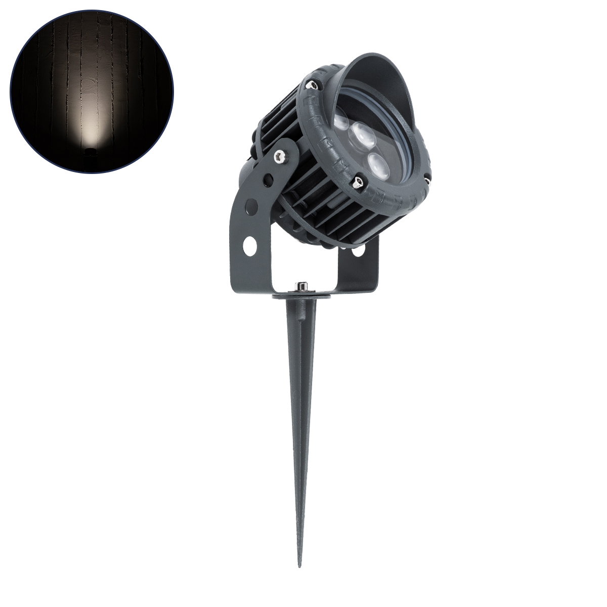 GloboStar® TREELIGHT-VINA 90358 Σποτ Φωτισμού με Αντιθαμβωτική Γρίλια Ειδικό για Φυτά - Δέντρα με Βάση Κήπου / Καρφωτό LED 6W 570lm 10° DC 24V Αδιάβροχο IP65 L13 x W9.5 x H9.5cm Φυσικό Λευκό 4500K - Γκρι Ανθρακί - 3 Years Warranty - Image 2