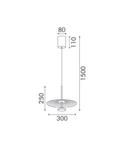 Κρεμαστό Φωτιστικό LOFTY Ø450mm – LED 12W – 2700K – 840lm – Αμμώδες Χρυσό – Αλουμινίου – IP20 ACA BD379A450PGD