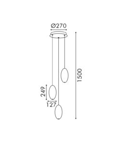 Κρεμαστό Φωτιστικό ELLITON Ø367mm – LED 12W – 2700K – 840lm – Αμμώδες Μαύρο – Αλουμινίου – IP20 ACA BD384D3PBK