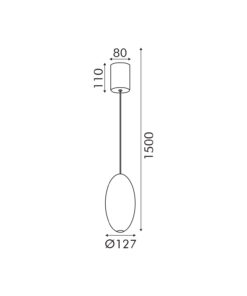 Κρεμαστό Φωτιστικό ELLITON Ø127mm – LED 4W – 2700K – 280lm – Αμμώδες Μαύρο – Αλουμινίου – IP20 ACA BD384PBK