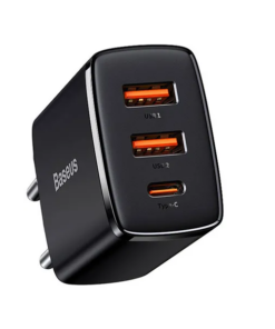 Baseus Φορτιστής Ταχείας Φόρτισης 30W USB‑C + 2×USB Μαύρος CCXJ‑E01