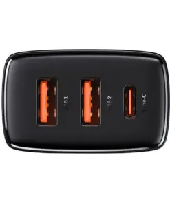Baseus Φορτιστής Ταχείας Φόρτισης 30W USB‑C + 2×USB Μαύρος CCXJ‑E01