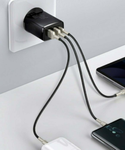 Baseus Φορτιστής Ταχείας Φόρτισης 30W USB‑C + 2×USB Μαύρος CCXJ‑E01