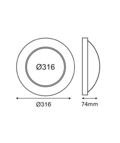LED Πλαφονιέρα CORDIN Λευκή Φ316mm 8W/14W/16W 5CCT IP65 – ACA COD1468CCTW