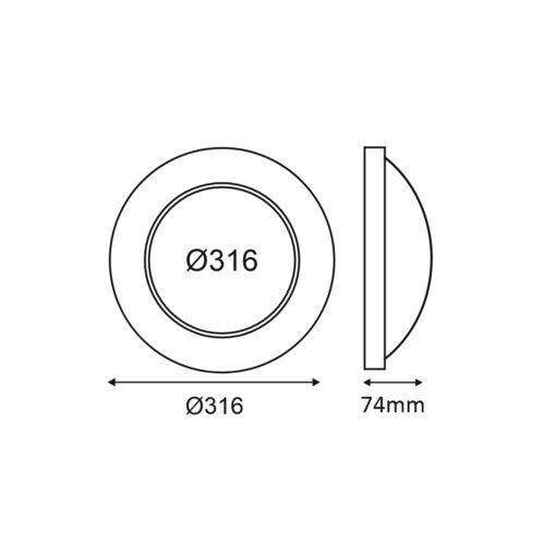 LED Πλαφονιέρα CORDIN Λευκή Φ316mm 8W/14W/16W 5CCT IP65 – ACA COD1468CCTW