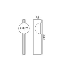 Επίτοιχο Φωτιστικό Χάλκινο – LED 5W – 2700K – IP20 – 100×100×330mm ACA MW2505831BR