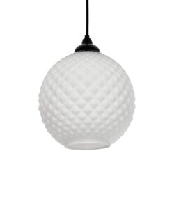GLOBOSTAR® KEGEL 206-0004 Μοντέρνο Κρεμαστό Φωτιστικό Οροφής με Ντουί 1 x E27 AC 220-240V IP20 – Λευκό – Μ20 x Π20 x Υ20cm