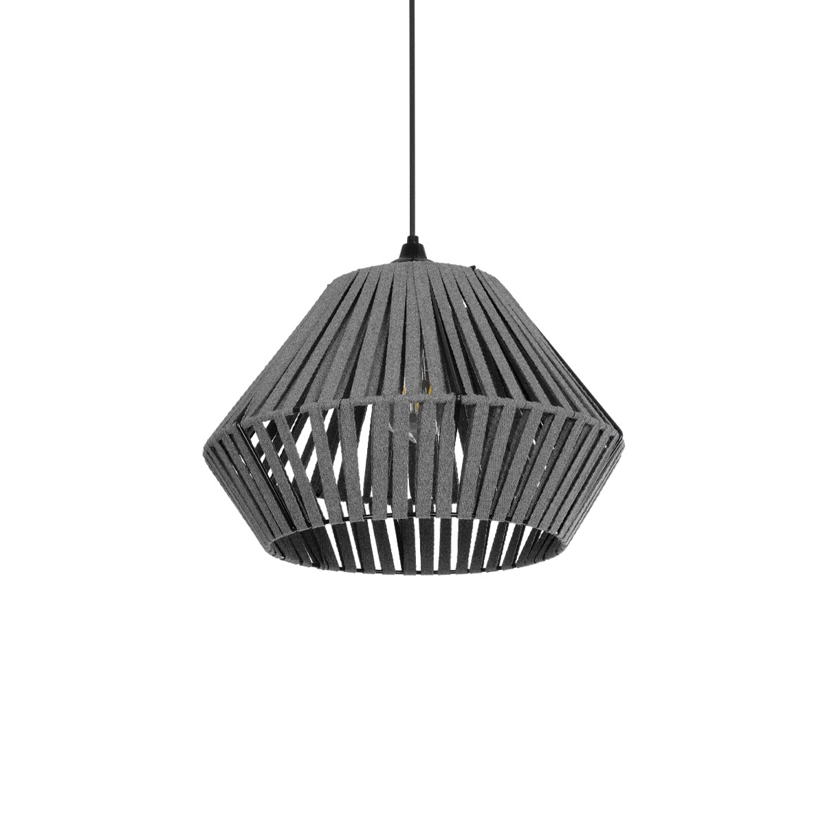 GLOBOSTAR® NUI 205-0065 Boho Κρεμαστό Φωτιστικό Οροφής με Ντουί 1 x E27 AC 220-240V IP20 - Γκρι - M36 x Π36 x Υ27cm - Image 2