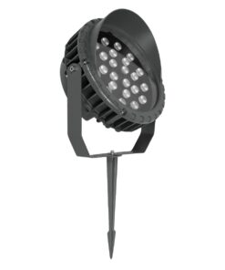 GLOBOSTAR® TREEVINA 90359 Φωτιστικό Σποτ με Αντιθαμβωτική Γρίλια για Φυτά - Δέντρα με Βάση Κήπου / Καρφωτό LED 24W 2040lm 10° DC 24V Αδιάβροχο IP65 Ultra Θερμό Λευκό 2200K Dimmable - Bridgelux SMD Chip - Γκρι Ανθρακί - Μ21.5 x Π18.3 x Υ14cm - 3 Χρόνια Εγγύηση