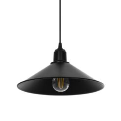 GLOBOSTAR® FERRO 203-0084 Μοντέρνο Κρεμαστό Φωτιστικό Οροφής με Ντουί 1 x E27 AC 220-240V IP20 - Μαύρο - Μ30 x Π30 x Υ15cm