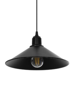 GLOBOSTAR® FERRO 203-0084 Μοντέρνο Κρεμαστό Φωτιστικό Οροφής με Ντουί 1 x E27 AC 220-240V IP20 - Μαύρο - Μ30 x Π30 x Υ15cm