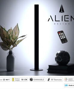 GloboStar® ALIEN-DIVA-BLACK-50-1 ALIEN Design DIVA Μοντέρνο Minimal Nordic Μεταλλικό Φωτιστικό Επιτραπέζιο - Πορτατίφ - Λαμπατέρ Μαύρο LED 8W 1120lm με Ασύρματο Χειριστήριο RF & Dimmer IP20 Ψυχρό Λευκό 6000K Μ3 x Π1.6 x Υ50cm
