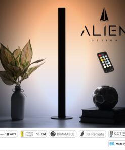 GloboStar® ALIEN-DIVA-BLACK-50-10 ALIEN Design DIVA Μοντέρνο Minimal Nordic Μεταλλικό Φωτιστικό Επιτραπέζιο - Πορτατίφ - Λαμπατέρ Μαύρο LED 10W 1500lm με Ασύρματο Χειριστήριο RF & Dimmer IP20 CCT Θερμό 2700 K έως Ψυχρό 6000K Μ3 x Π1.6 x Υ50cm