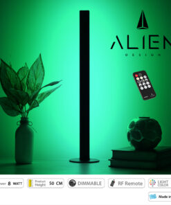 GloboStar® ALIEN-DIVA-BLACK-50-5 ALIEN Design DIVA Μοντέρνο Minimal Nordic Μεταλλικό Φωτιστικό Επιτραπέζιο - Πορτατίφ - Λαμπατέρ Μαύρο LED 8W 800lm με Ασύρματο Χειριστήριο RF & Dimmer IP20 Πράσινο Μ3 x Π1.6 x Υ50cm