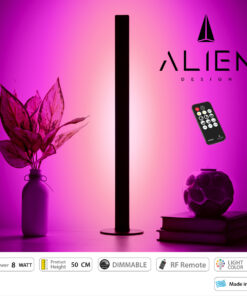 GloboStar® ALIEN-DIVA-BLACK-50-7 ALIEN Design DIVA Μοντέρνο Minimal Nordic Μεταλλικό Φωτιστικό Επιτραπέζιο - Πορτατίφ - Λαμπατέρ Μαύρο LED 8W 800 lm με Ασύρματο Χειριστήριο RF & Dimmer IP20 Ροζ Μ3 x Π1.6 x Υ50cm
