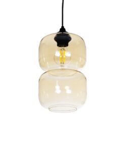 GLOBOSTAR® PIAGE 206-0037 Μοντέρνο Κρεμαστό Φωτιστικό Οροφής με Ντουί 1 x E27 AC 220-240V IP20 – Mελί – Μ17 x Π17 x Υ25cm
