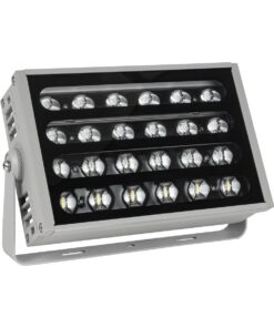 GLOBOSTAR® FLOODKENA 90765 Προβολέας Σποτ Wall Washer LED 40W 3400lm 120° AC 220-240V Αδιάβροχο IP67 Πολύχρωμο RGBW - Bridgelux SMD Chip - Γκρι Ανθρακί - Μ31 x Π10 x Υ17cm - 3 Χρόνια Εγγύηση