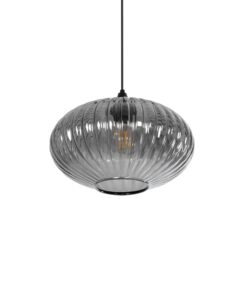 GLOBOSTAR® PERA 206-0010 Μοντέρνο Κρεμαστό Φωτιστικό Οροφής με Ντουί 1 x E27 AC 220-240V IP20 – Μαύρο Φιμέ – Μ30 x Π30 x Υ22cm