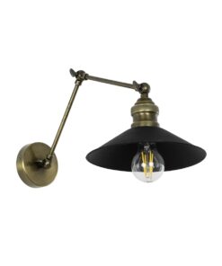 Alternative view of GLOBOSTAR® HAWK 204-0114 Μοντέρνο Φωτιστικό Τοίχου - Απλίκα με Ντουί 1 x E27 AC 220-240V IP20 - Μαύρο & Μπρούτζινο - Μ22 x Π44 x Υ23cm