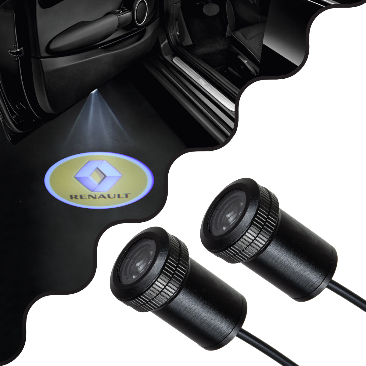 GloboStar® 81622 RENAULT Ghost Car Brand Logo Projector - Προτζέκτορας Προβολής Μάρκας Αυτοκινήτου LED CREE XHP35 3W 240lm 120° DC 12V IP20 Ψυχρό Λευκό 6000K - Image 5