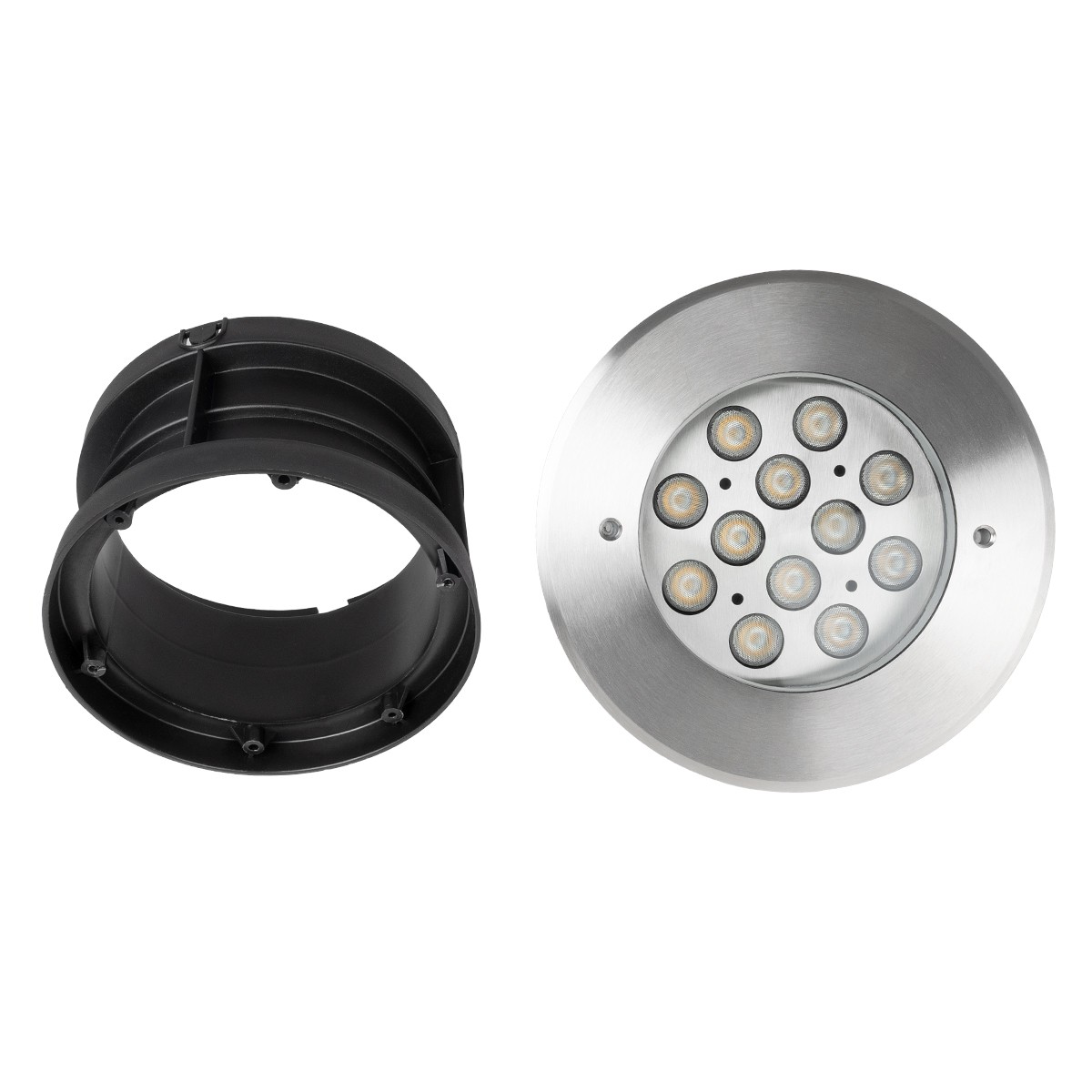 GLOBOSTAR® UNDERWATERTUNI 90420 Υποβρύχιο Χωνευτό Σποτ για Σιντριβάνια/Πισίνες LED 12W 1080lm 30° DC 24V Αδιάβροχο IP68 Θερμό Λευκό 2700K Dimmable - Bridgelux SMD Chip - Ανοξείδωτο Ατσάλι SS304 - Μ18 x Π18 x Υ11cm / Q17.5cm - 3 Χρόνια Εγγύηση - Image 9