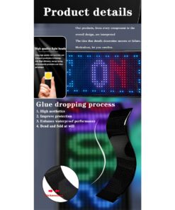 GLOBOSTAR® MATRIX GLB-106-0002 Εύκαμπτη Κυλιόμενη Ψηφιακή Επιγραφή 37.4×9.2cm P5 64×16 Pixel LED 10W DC 5V 2A με USB 2.0 Αδιάβροχο IP65 Πολύχρωμο RGB – Bluetooth Control μέσω iPIXEL APP – Μ37.4 x Π0.2 x Υ9.2cm – 2 Χρόνια Εγγύηση