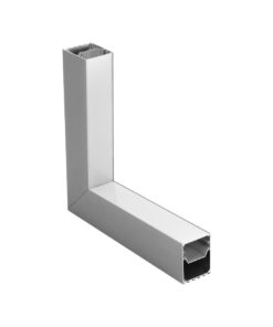 GLOBOSTAR® ALP-CORNER-IN90 BRIGHTRAIL 61782 Επιφανειακό / Κρεμαστό Προφίλ Αλουμινίου Γωνία με Λευκό Γαλακτερό Πατητό Κάλυμμα για Ταινίες LED IP20 - Γκρι Ανθρακί Ματ - Μ30 x Π5 x Υ7.5cm