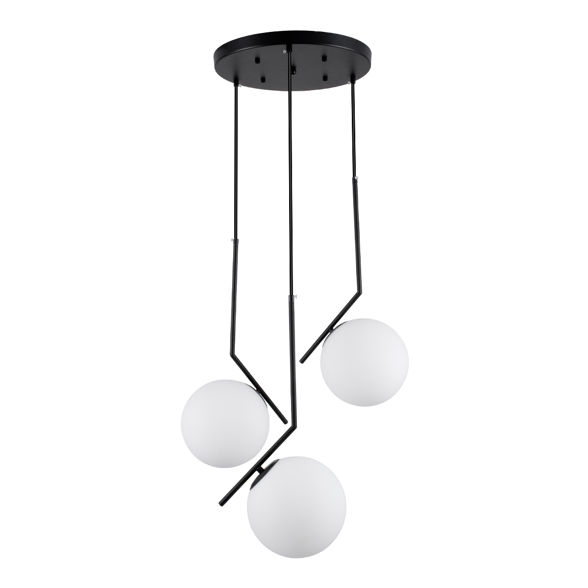 GLOBOSTAR® MONROE 00952 Μοντέρνο Κρεμαστό Φωτιστικό Οροφής με Ντουί 3 x E27 AC 220-240V IP20 - Μαύρο & Λευκό - Μ60 x Π60 x Υ50cm - Image 2