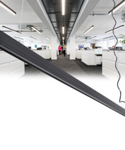 GloboStar® MARKET 61022-P Γραμμικό Κρεμαστό Φωτιστικό Linear LED 18W 2170lm 60° AC 220-240V Μ120 x Π2 x Υ4cm Θερμό Λευκό 2700K - Μαύρο - 3 Years Warranty