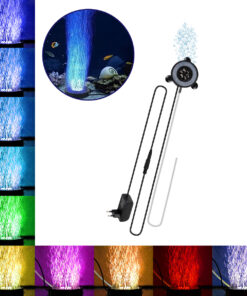 Alternative view of GLOBOSTAR® AQUARIUS 79682 Φωτιστικό Ενυδρείου με Οξυγονωτή LED 7.2W 360lm 180° AC 220-240V Αδιάβροχο IP68 Πολύχρωμο RGB - Sanan SMD Chip - Μαύρο - Μ5.5 x Π5.5 x Υ2.1cm - 2 Χρόνια Εγγύηση
