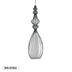 GLOBOSTAR® LILY 01561 Vintage Κρεμαστό Φωτιστικό Οροφής με Ντουί 1 x E27 AC 220-240V IP20 - Μαύρο & Λευκό - Μ20 x Π20 x Υ90cm