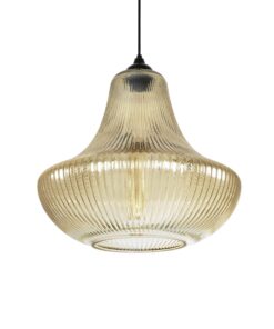 GLOBOSTAR® VERRE 206-0022 Μοντέρνο Κρεμαστό Φωτιστικό Οροφής με Ντουί 1 x E27 AC 220-240V IP20 – Mελί – Μ38 x Π38 x Υ34cm