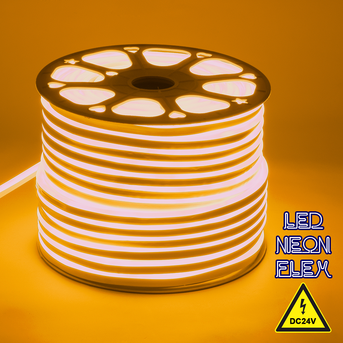 GLOBOSTAR® NEOVALE 70566 Ταινία Neon Flex LED 12W/m 720lm/m 120° DC 24V Αδιάβροχο IP65 120 x SMD2835 Chip/m Ultra Θερμό Λευκό 2200K Dimmable - Sanan SMD Chip - Μ100 x Π0.8 x Υ1.6cm - 3 Χρόνια Εγγύηση - Image 2