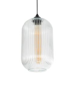 GLOBOSTAR® MELONI 206-0017 Μοντέρνο Κρεμαστό Φωτιστικό Οροφής με Ντουί 1 x E27 AC 220-240V IP20 – Διάφανο – Μ20 x Π20 x Υ38cm