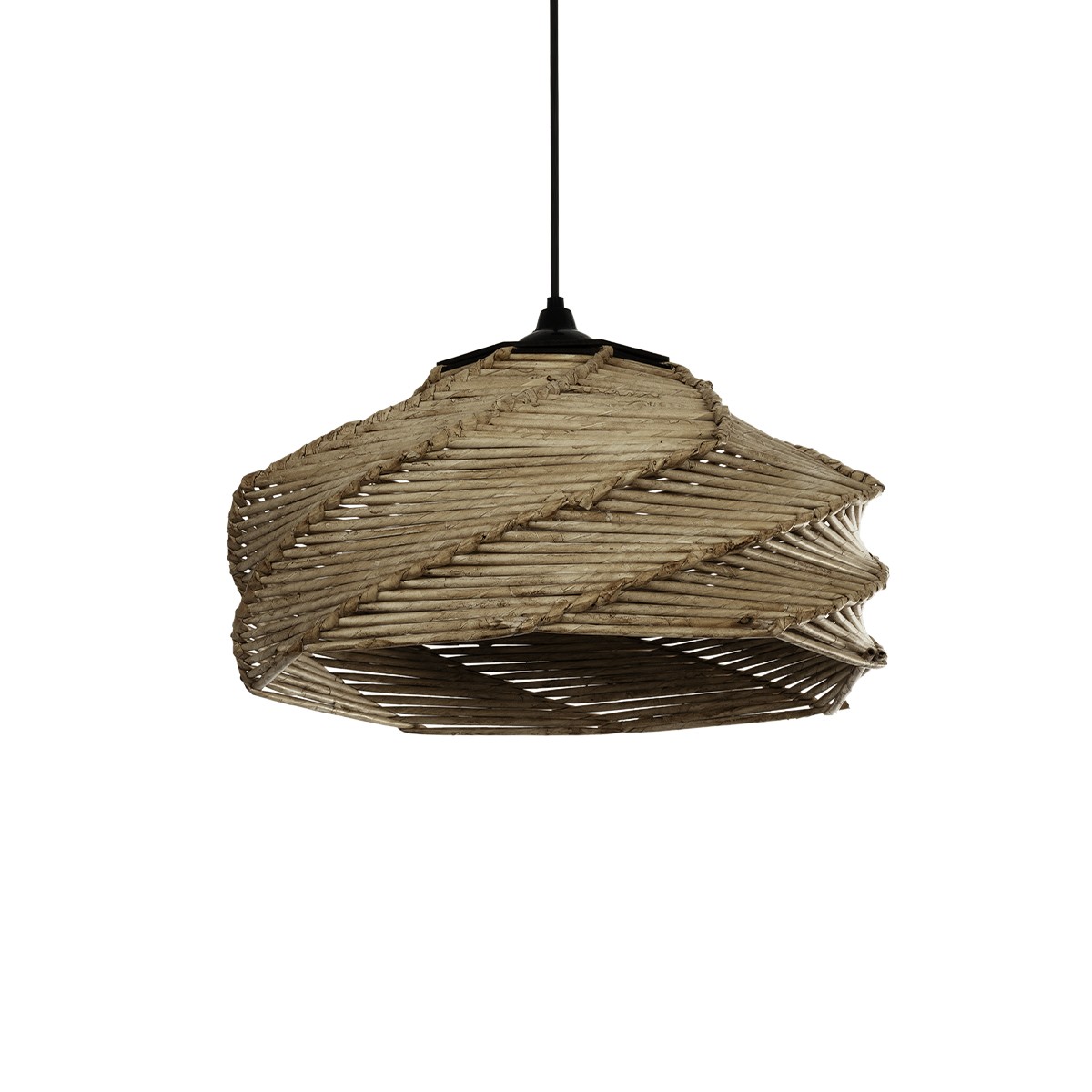 GLOBOSTAR® HUSLE 205-0049 Boho Κρεμαστό Φωτιστικό Οροφής με Ντουί 1 x E27 AC 220-240V IP20 - Μπεζ - M38 x Π38 x Υ23cm - Image 2