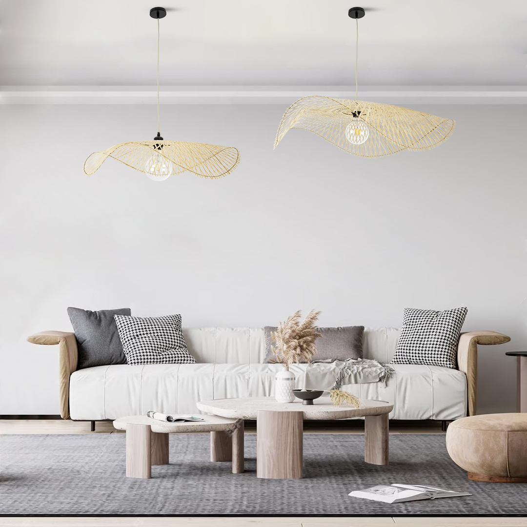 GLOBOSTAR® MELEMELE 01842 Boho Κρεμαστό Φωτιστικό Οροφής με Ντουί 1 x E27 AC 220-240V IP20 - Μπεζ - Μ100 x Π100 x Υ12cm - Image 11