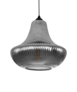 GLOBOSTAR® VERRE 206-0021 Μοντέρνο Κρεμαστό Φωτιστικό Οροφής με Ντουί 1 x E27 AC 220-240V IP20 – Μαύρο Φιμέ – Μ38 x Π38 x Υ34cm
