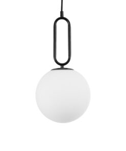 kelvo® BELLISSIMO KLV-101-0373 Κρεμαστό Φωτιστικό Οροφής για Λάμπα με Ντουί E27 AC 220-240V IP20 – Μαύρο Ματ & Λευκό – Μ20 x Π20 x Υ42cm