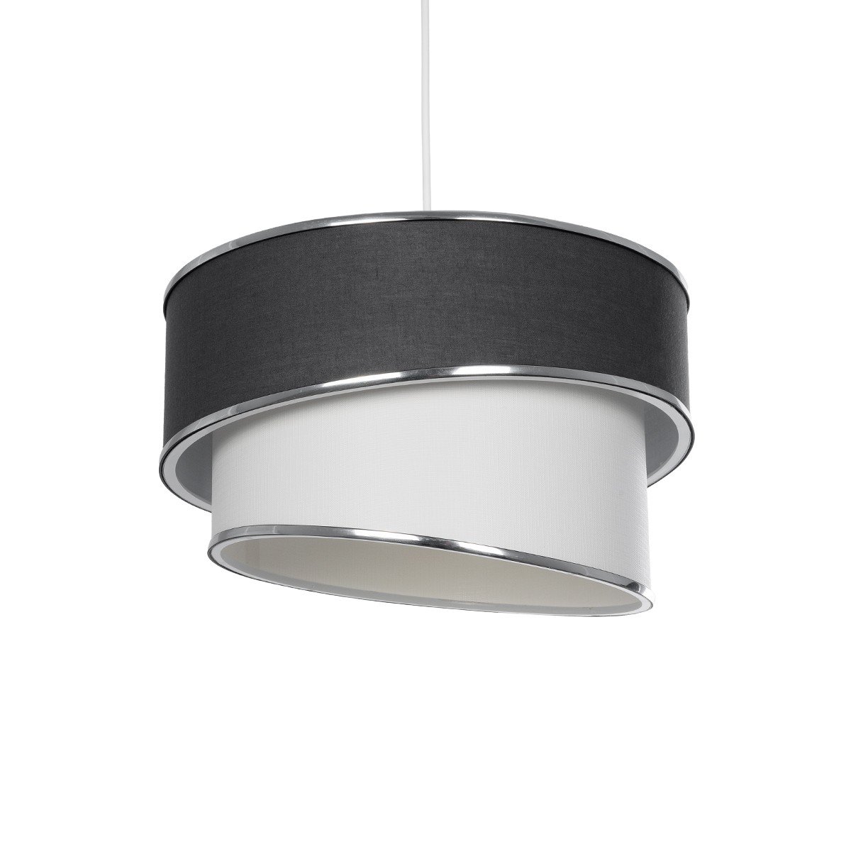 GLOBOSTAR® SONIA 203-0123 Μοντέρνο Κρεμαστό Φωτιστικό Οροφής με Ντουί 1 x E27 AC 220-240V IP20 - Γκρι & Λευκό - Μ30 x Π30 x Υ24cm - Image 2