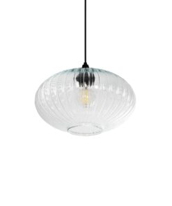 GLOBOSTAR® PERA 206-0009 Μοντέρνο Κρεμαστό Φωτιστικό Οροφής με Ντουί 1 x E27 AC 220-240V IP20 – Διάφανο – Μ30 x Π30 x Υ22cm