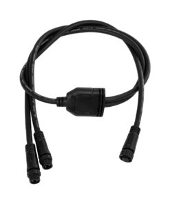 GLOBOSTAR® CONNECTOR 60954 2 Pin Καλώδιο/Επέκταση Τ 1 Μέτρου με Είσοδο 1 x Αρσενικό Βύσμα & Έξοδο 2 x Θηλυκά Βύσματα Αδιάβροχο IP68 – Μαύρο – Μ100 x Π3.7 x Υ1.4cm