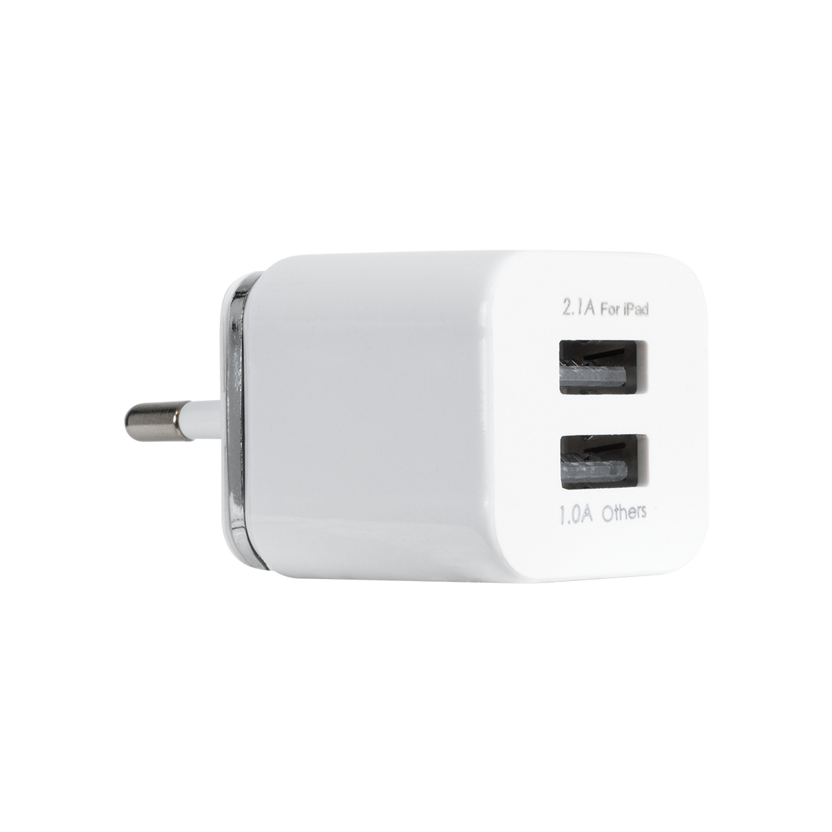 GLOBOSTAR® CHARGER 79701 Πολυφορτιστής Πρίζας DC 5V με 1 x USB-A 1.0 & 1 x USB-A 2.1 για IPad 15W 3.1A AC 220-240V IP20 - Λευκό - Μ5.2 x Π3 x Υ3cm - Image 4