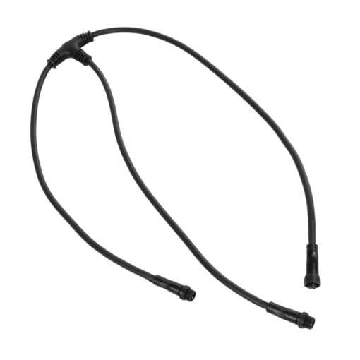 GLOBOSTAR® CONNECTOR 60957 5 Pin Καλώδιο/Επέκταση Τ 1 Μέτρου με Είσοδο 1 x Αρσενικό Βύσμα & Έξοδο 2 x Θηλυκά Βύσματα Αδιάβροχο IP68 – Μαύρο – Μ100 x Π52 x Υ2cm