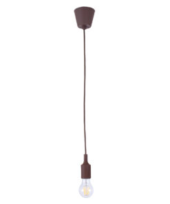 GLOBOSTAR® CABLITO 61561 Μοντέρνο Κρεμαστό Φωτιστικό Οροφής με Ντουί 1 x E27 AC 220-240V IP20 - Καφέ - Μ4 x Π4 x Υ110cm