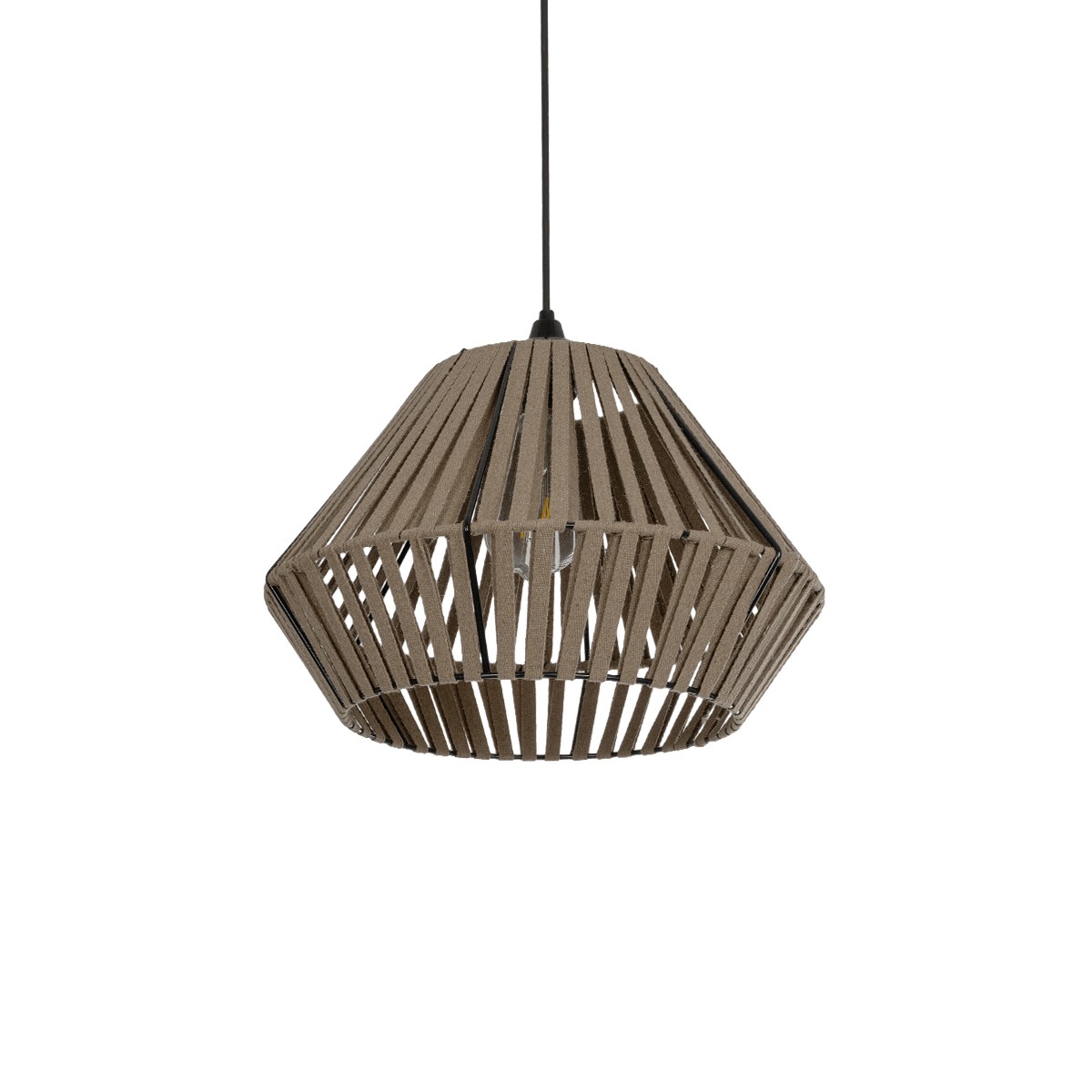 GLOBOSTAR® NUI 205-0067 Boho Κρεμαστό Φωτιστικό Οροφής με Ντουί 1 x E27 AC 220-240V IP20 - Μπεζ - M36 x Π36 x Υ27cm - Image 2