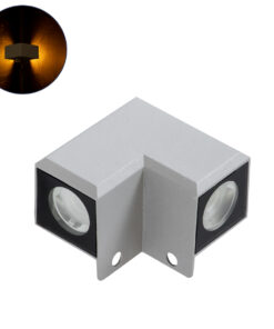 Alternative view of GloboStar® WALLLIGHT-DONA 90258 Φωτιστικό Γωνίας Τοίχου - Απλίκα LED 10W 850lm 10° AC 220-240V Αδιάβροχο IP66 Μ8.2 x Π8.2 x Υ6cm Αρχιτεκτονικό Πορτοκαλί 2200K - Γκρι - 3 Years Warranty