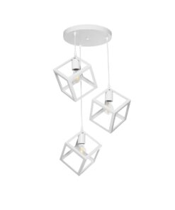 Alternative view of GLOBOSTAR® DISE 201-0054 Μοντέρνο Κρεμαστό Φωτιστικό Οροφής με Ντουί 3 x E27 AC 220-240V IP20 - Λευκό - Μ48 x Π48 x Υ65cm