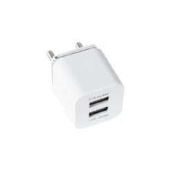 GLOBOSTAR® CHARGER 79701 Πολυφορτιστής Πρίζας DC 5V με 1 x USB-A 1.0 & 1 x USB-A 2.1 για IPad 15W 3.1A AC 220-240V IP20 - Λευκό - Μ5.2 x Π3 x Υ3cm