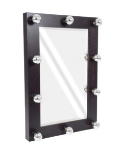 GloboStar® MAKEUP MIRROR-60x90-2 Μοντέρνος Καθρέπτης Μακιγιάζ με Πλαίσιο Φυσικού Ξύλου με Διακόπτη On/Off 10 x E27 AC220-240V - Μ60 x Π7 x Υ90cm - Καφέ Wenge