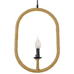 GLOBOSTAR® LINDELL 10001142 Vintage Κρεμαστό Φωτιστικό Οροφής με Ντουί 1 x E14 AC 220-240V IP20 - Μαύρο & Μπεζ - Μ35 x Π10 x Υ53cm